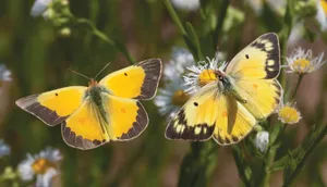 Sulphur Butterflieson Flowers.jpg Wallpaper
