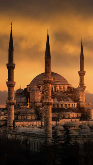 Sultan Ahmed Mosque Phone Cloudy Sunset Wallpaper