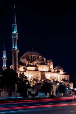 Sultan Ahmed Mosque Phone Night Wallpaper