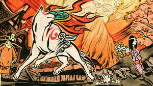 Sumi-e Japanese Painting Okami Wallpaper