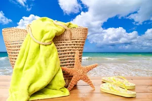 Summer Beach Accessories Ready For A Day At The Shore Wallpaper