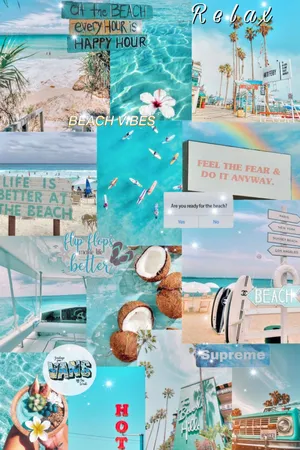 Summer Beach Collage Aesthetic.jpg Wallpaper