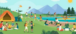 Summer Camp Activities Outdoor Scenery Wallpaper