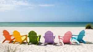 Summer Iphone Rainbow Lounge Chairs Wallpaper