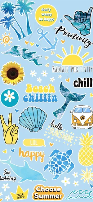 Summer Positivity Collage Aesthetic.jpg Wallpaper