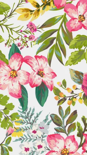Summer Season Flower Illustration Wallpaper