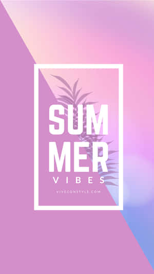 Summer Vibes Logo On A Pink Background Wallpaper