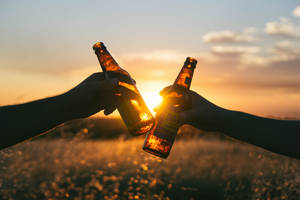 Summer Vibes Sunset Beer Wallpaper