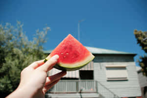 Summer Watermelon Slice Outdoors.jpg Wallpaper