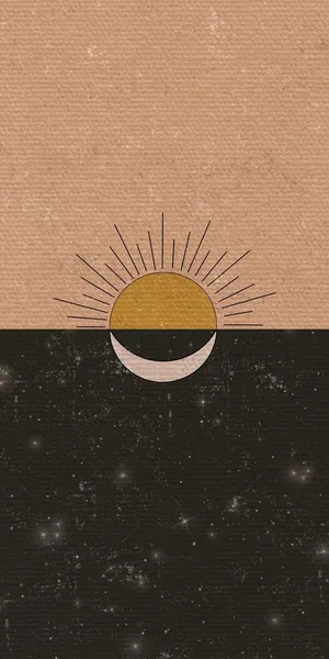 Sun And Moon Embracing In A Serene Sky Wallpaper