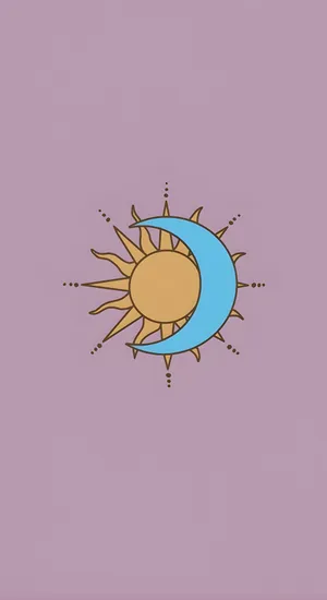 Sun And Moon Tarot Symbol Wallpaper