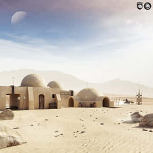 Sun-baked Canyon Walls On The Desert Planet Of Tatooine Wallpaper