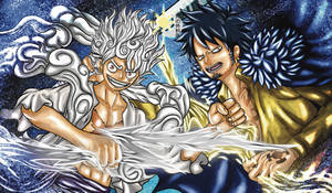 Sun God Nika Luffy And Law Wallpaper