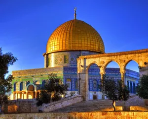 Sun Setting Dome Of The Rock Wallpaper