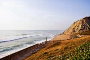 Sun Setting Over The Gorgeous French Beach Wallpaper