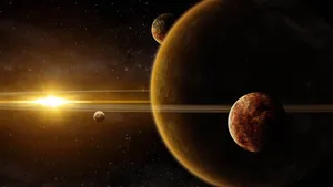 Sun Shining In Solar System Wallpaper