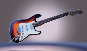 Sunburst Electric Guitar Levitation Wallpaper
