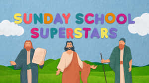 Sunday School Superstars Biblical Figures Wallpaper