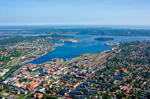 Sundsvall Aerial View Sweden Wallpaper