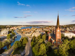 Sundsvall Cityscape Aerial View Wallpaper