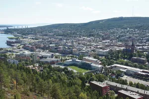 Sundsvall Cityscape Aerial View Sweden Wallpaper