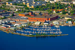 Sundsvall Marina Aerial View Wallpaper