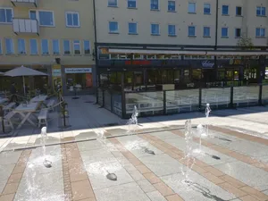 Sundsvall Square Fountains Sweden Wallpaper