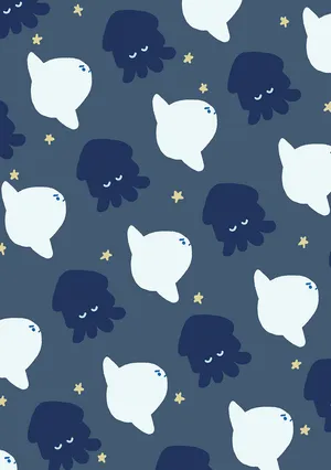 Sunfishand Jellyfish Pattern Wallpaper