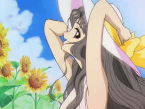 Sunflower Field Fairy Anime Wallpaper