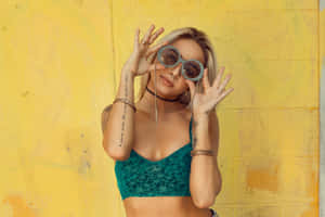 Sunglasses_ Fashion_ Girl_ Yellow_ Wall.jpg Wallpaper