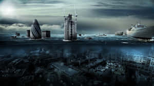 Sunken_ Cityscape_ Urban_ Fantasy_ Art Wallpaper