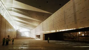 Sunlight Inside The Grand Egyptian Museum Wallpaper