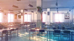 Sunlit Empty Classroom School Aesthetic Wallpaper