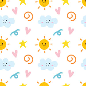 Sunny_and_ Cloudy_ Weather_ Pattern Wallpaper