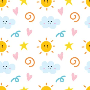 Sunny_and_ Cloudy_ Weather_ Pattern Wallpaper