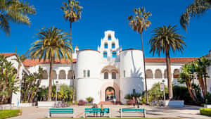 Sunny College Campus Architecture Wallpaper