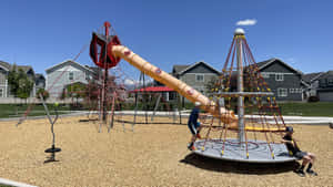 Sunny Day Playground Activity Wallpaper