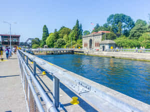 Sunny Dayat Ballard Locks Seattle Wallpaper