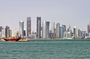 Sunny Doha City River Wallpaper