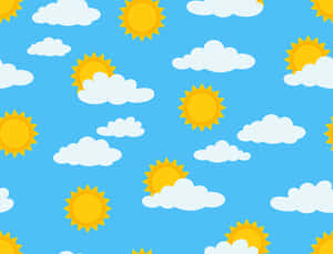 Sunnyand Cloudy Weather Pattern Wallpaper