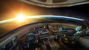 Sunrise From Spacecraft Cockpit Wallpaper