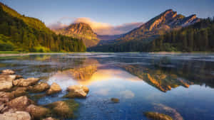 Sunrise Mountain Reflection Lake Glarus Wallpaper