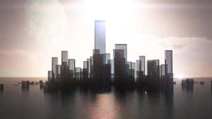 Sunrise Reflections Abstract Cityscape Wallpaper