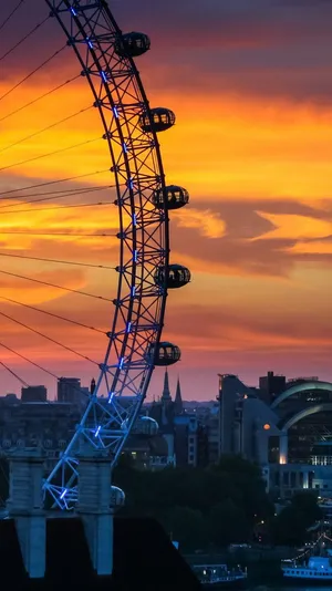 Sunset At London Eye England Wallpaper