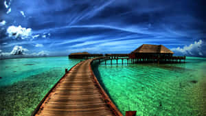 Sunset At The Maldives Beach Resort Wallpaper