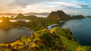 Sunset At The Top Of Komodo Island Wallpaper