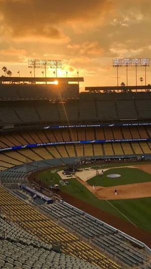 Sunset Baseball Stadium Aesthetic Wallpaper