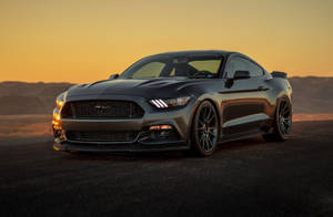 Sunset Black Ford Mustang Gt Wallpaper