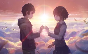 Sunset Bond Anime Friends Pfp Wallpaper