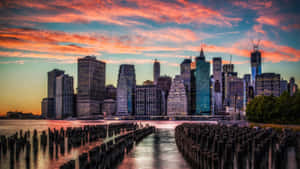 Sunset Clouds New York City 4k Ultra Hd Wallpaper